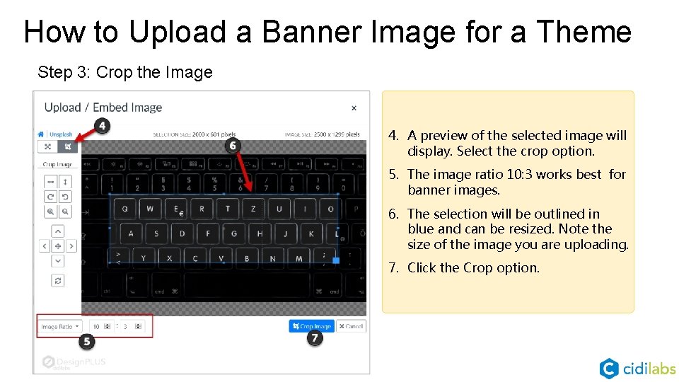 How to Upload a Banner Image for a Theme Step 3: Crop the Image