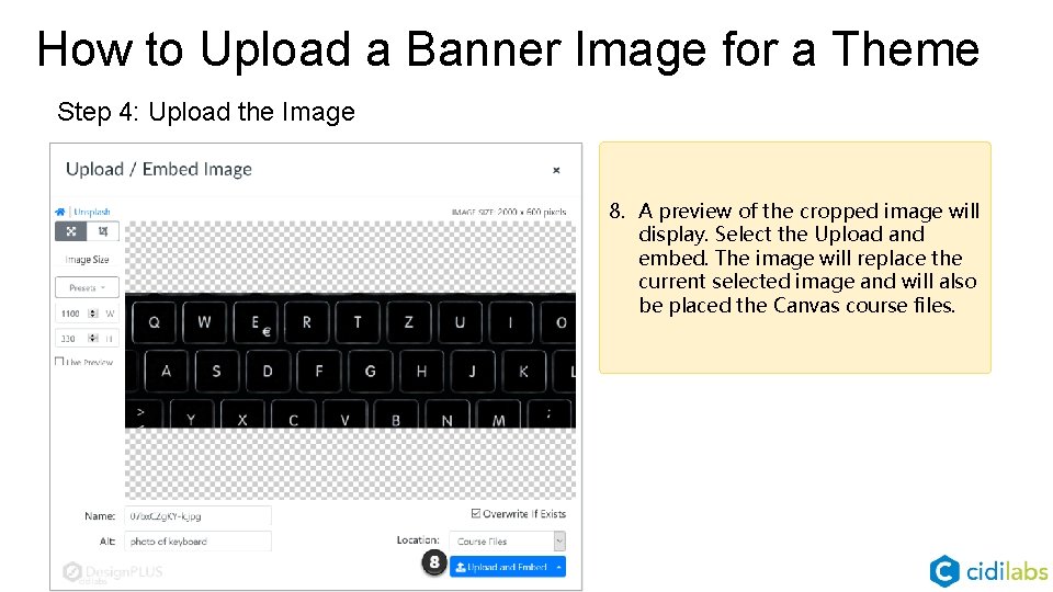 How to Upload a Banner Image for a Theme Step 4: Upload the Image