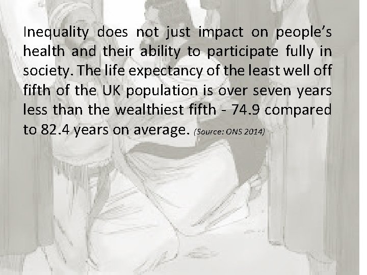 Inequality does not just impact on people’s health and their ability to participate fully