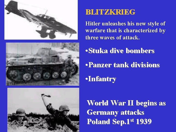 BLITZKRIEG Hitler unleashes his new style of warfare that is characterized by three waves