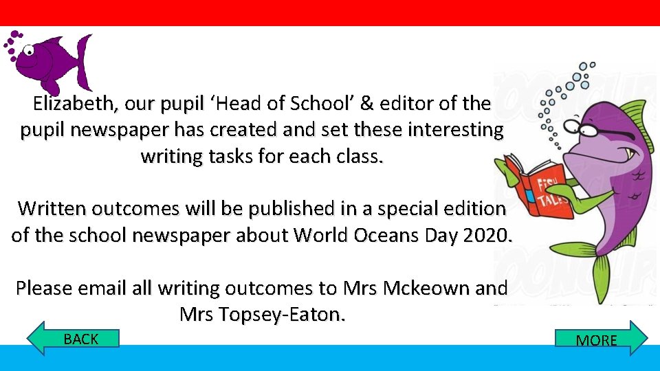 Elizabeth, our pupil ‘Head of School’ & editor of the pupil newspaper has created