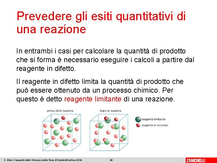 Prevedere gli esiti quantitativi di una reazione In entrambi i casi per calcolare la