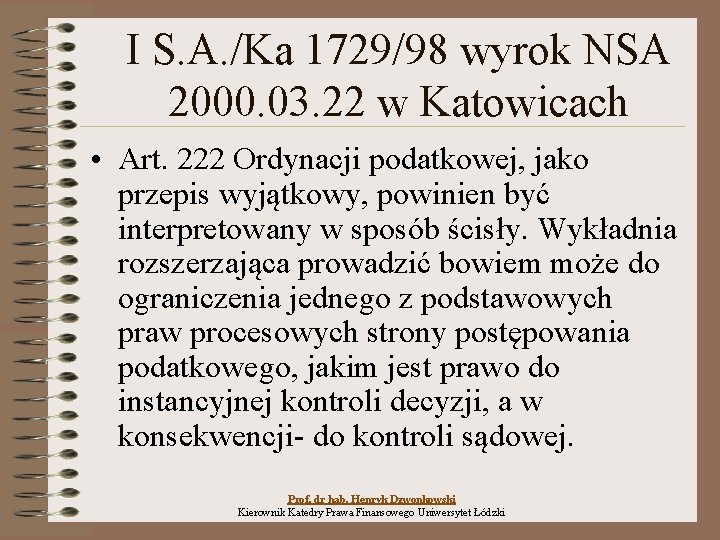 I S. A. /Ka 1729/98 wyrok NSA 2000. 03. 22 w Katowicach • Art.