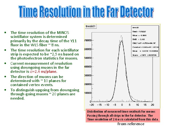  • The time resolution of the MINOS scintillator system is determined primarily by