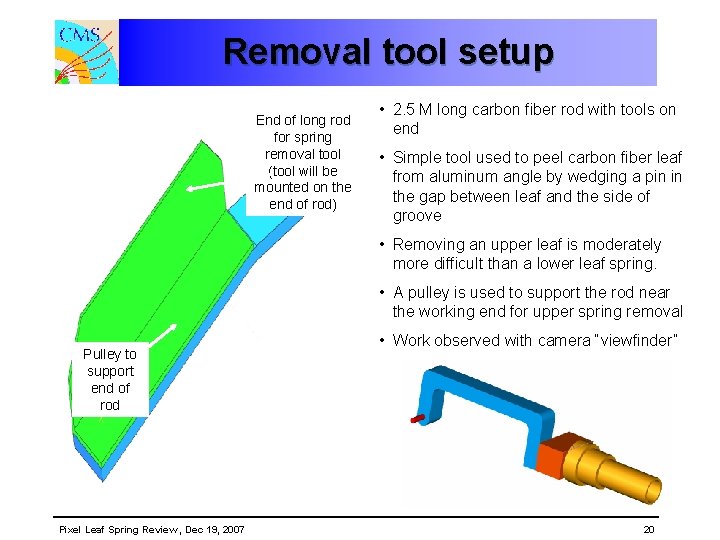 Removal tool setup End of long rod for spring removal tool (tool will be