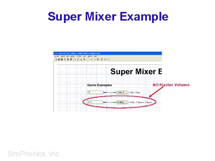 Super Mixer Example AO Master Volume Sim. Phonics, Inc. 