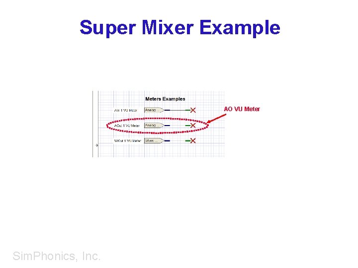 Super Mixer Example AO VU Meter Sim. Phonics, Inc. 