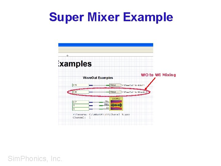 Super Mixer Example WO to WI Mixing Sim. Phonics, Inc. 