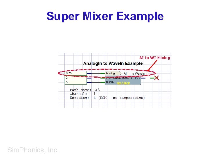 Super Mixer Example AI to WI Mixing Sim. Phonics, Inc. 