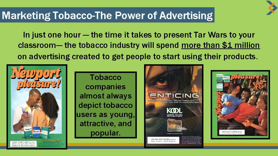 Marketing Tobacco-The Power of Advertising In just one hour — the time it takes