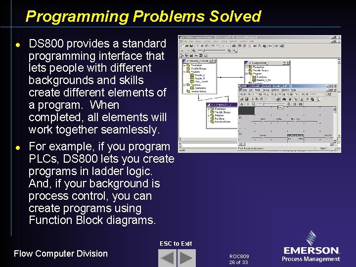 Programming Problems Solved l l DS 800 provides a standard programming interface that lets