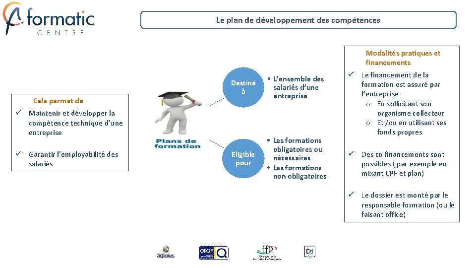 Le plan de développement des compétences Modalités pratiques et financements Cela permet de Destiné