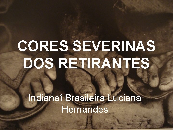 CORES SEVERINAS DOS RETIRANTES Indianaí Brasileira Luciana Hernandes 