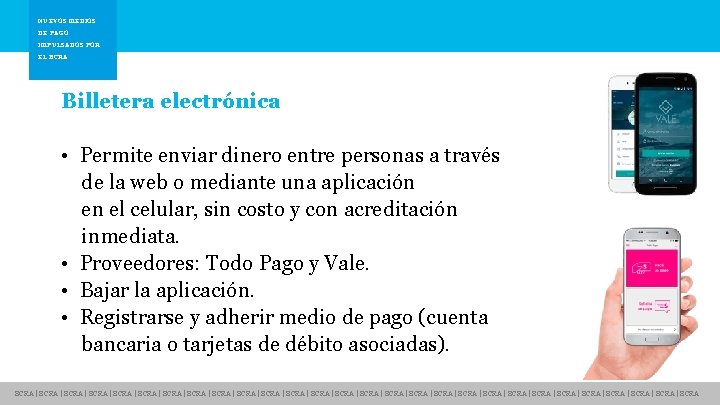 NUEVOS MEDIOS DE PAGO Nuevos medios de pago IMPULSADOS POR EL BCRA Billetera electrónica