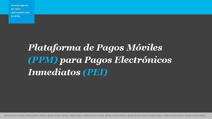 NUEVOS MEDIOS DE DE PAGO Nuevos medios de pago IMPULSADOS POR EL EL BCRA