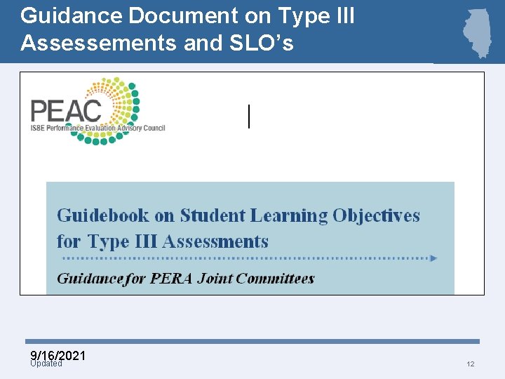 Guidance Document on Type III Assessements and SLO’s 9/16/2021 Updated 12 
