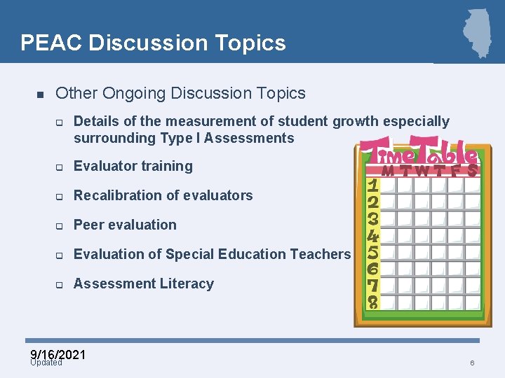 PEAC Discussion Topics n Other Ongoing Discussion Topics q Details of the measurement of