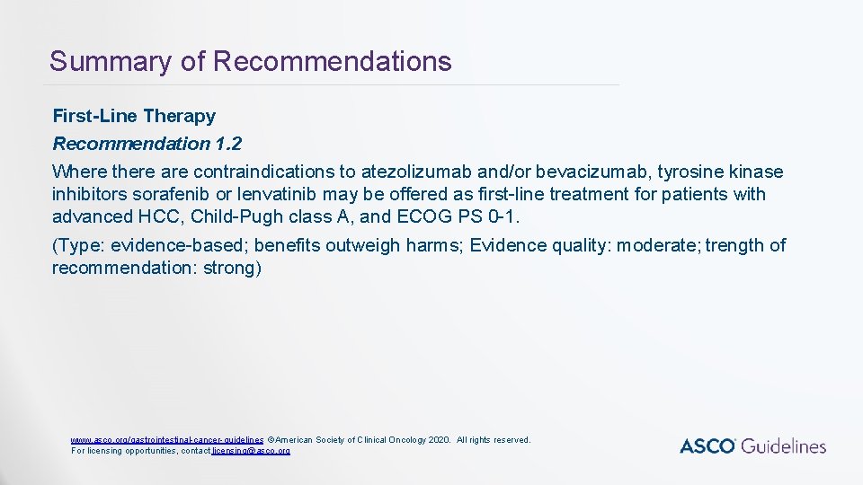 Systemic Therapy for Advanced Hepatocellular Carcinoma ASCO Guideline