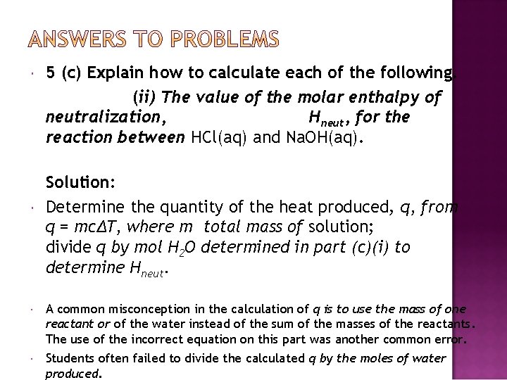  5 (c) Explain how to calculate each of the following. (ii) The value