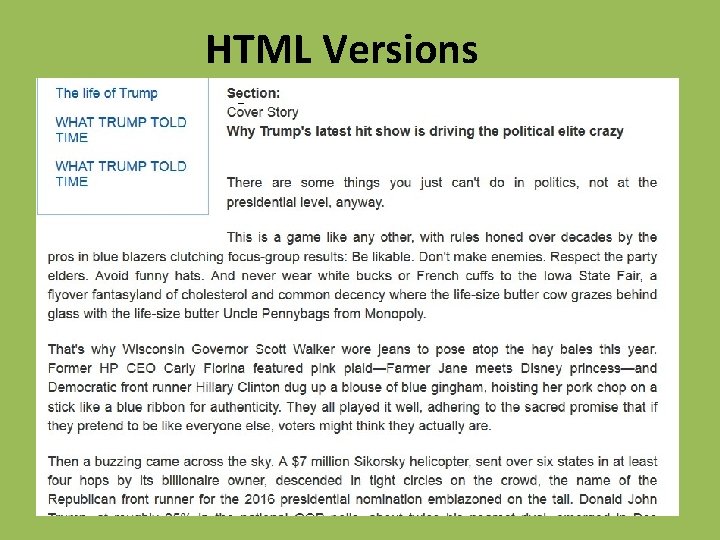 HTML Versions 