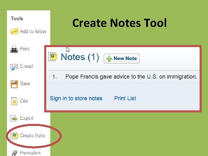 Create Notes Tool 
