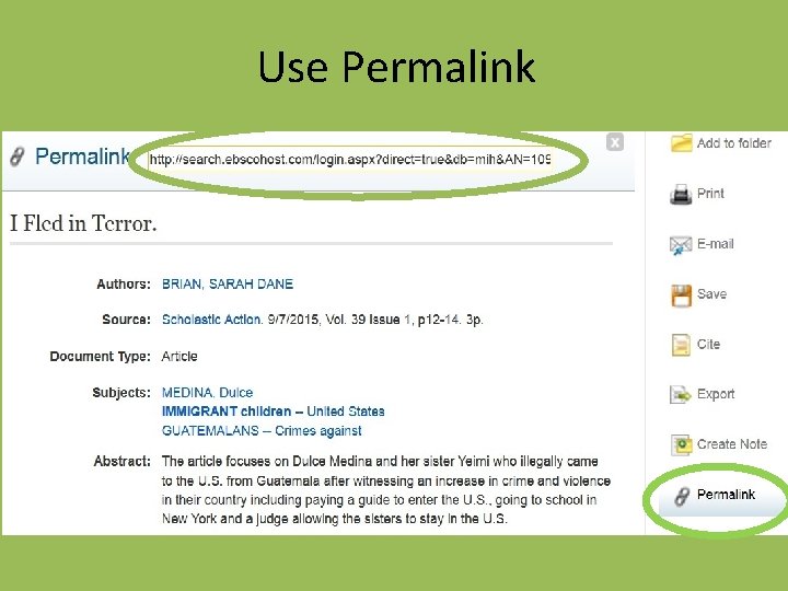 Use Permalink 