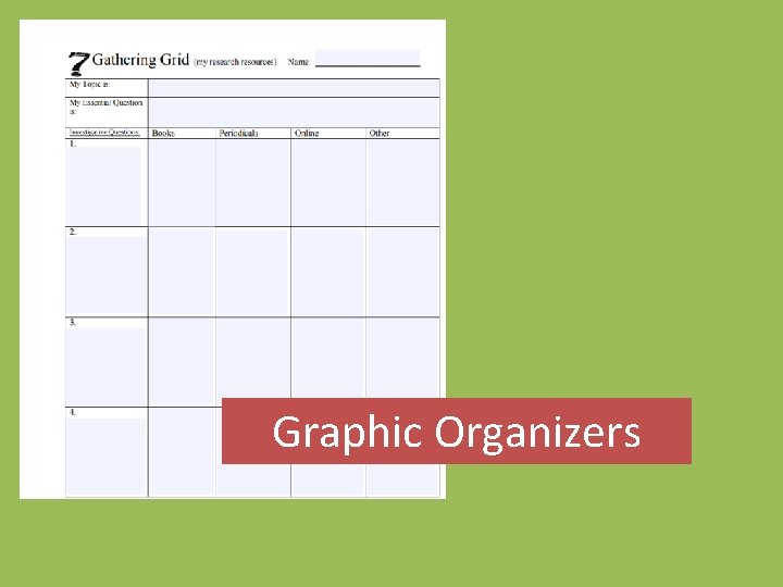 Graphic Organizers 