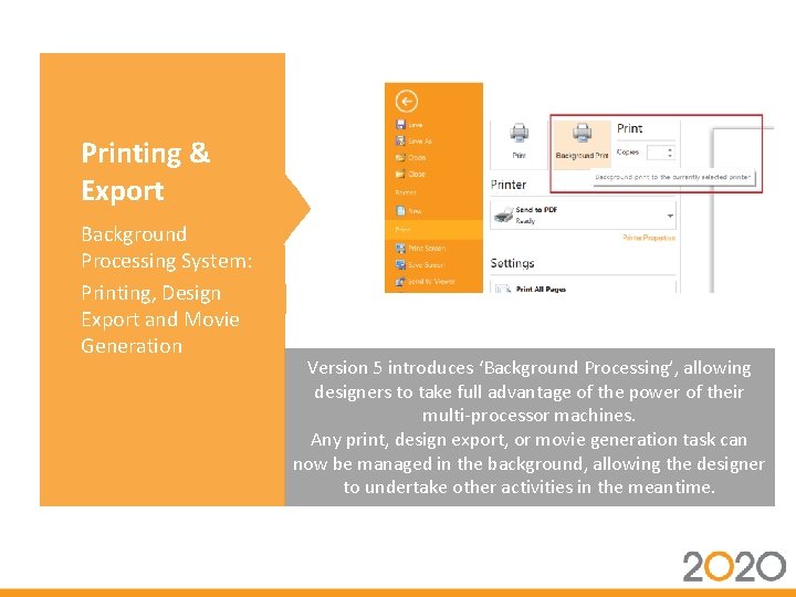Printing & Export Background Processing System: Printing, Design Export and Movie Generation Version 5
