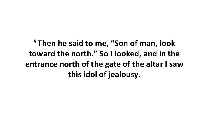 5 Then he said to me, “Son of man, look toward the north. ”
