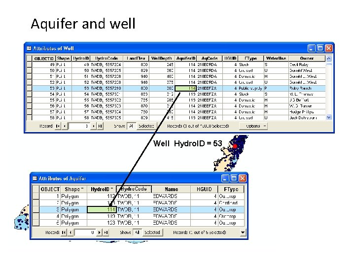 Aquifer and well Well Hydro. ID = 53 