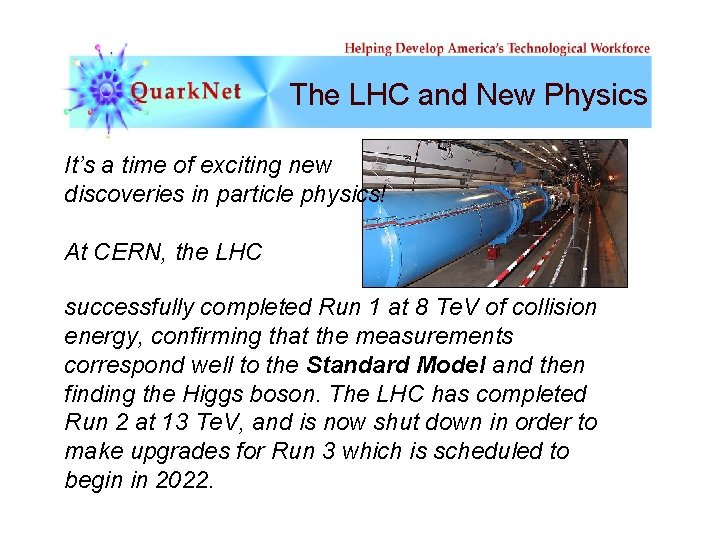 The LHC and New Physics It’s a time of exciting new discoveries in particle