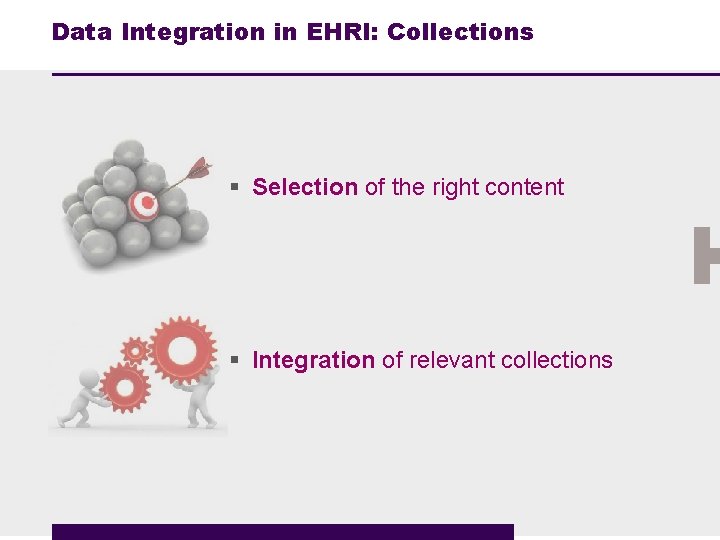 Data Integration in EHRI: Collections § Selection of the right content § Integration of