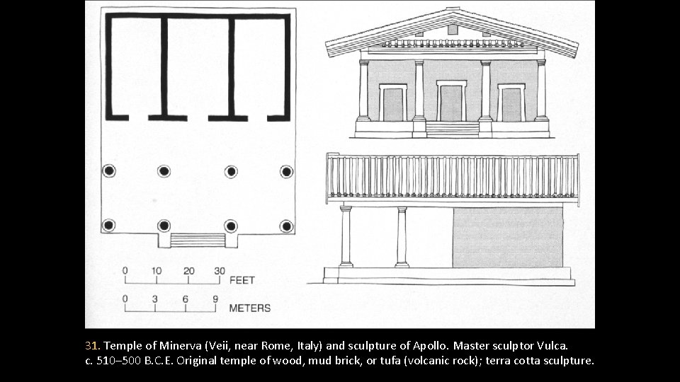 31. Temple of Minerva (Veii, near Rome, Italy) and sculpture of Apollo. Master sculptor