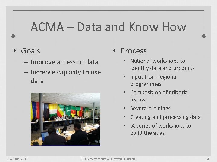 ACMA – Data and Know How • Goals • Process – Improve access to