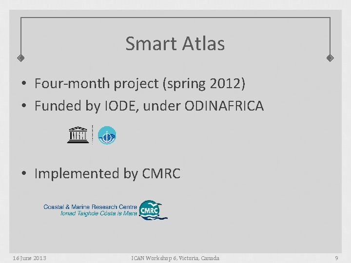 Smart Atlas • Four-month project (spring 2012) • Funded by IODE, under ODINAFRICA •