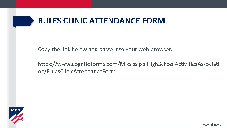 RULES CLINIC ATTENDANCE FORM Copy the link below and paste into your web browser.