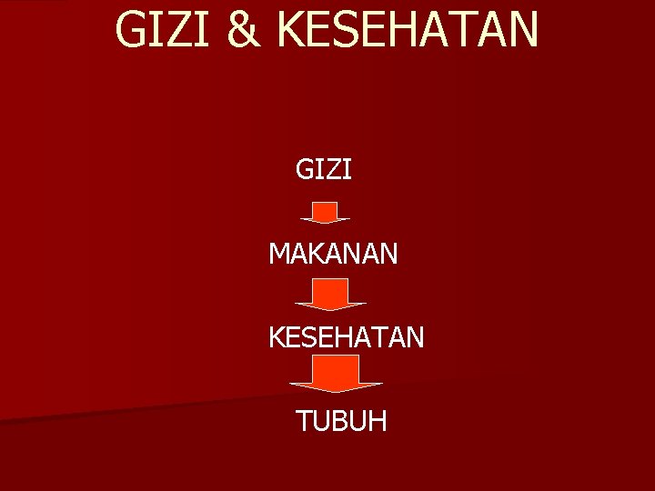 GIZI & KESEHATAN GIZI MAKANAN KESEHATAN TUBUH 