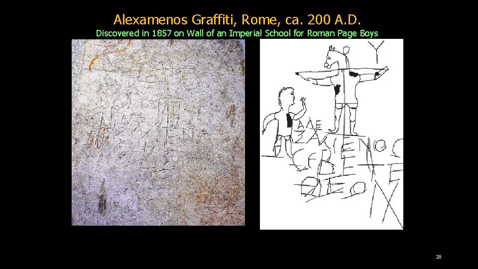 Alexamenos Graffiti, Rome, ca. 200 A. D. Discovered in 1857 on Wall of an