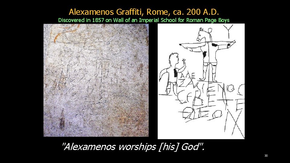 Alexamenos Graffiti, Rome, ca. 200 A. D. Discovered in 1857 on Wall of an