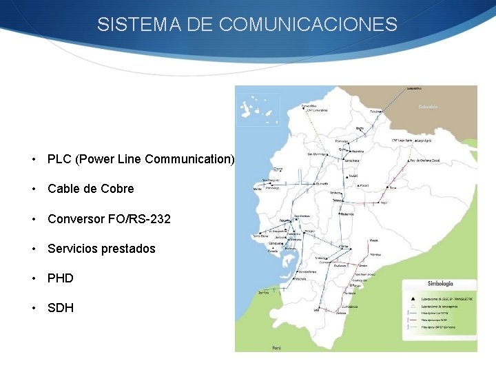 SISTEMA DE COMUNICACIONES • PLC (Power Line Communication) • Cable de Cobre • Conversor