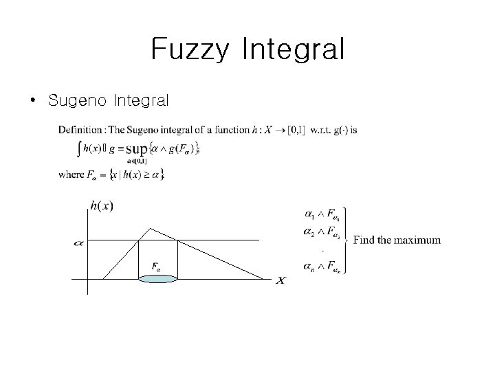 Fuzzy Integral • Sugeno Integral 