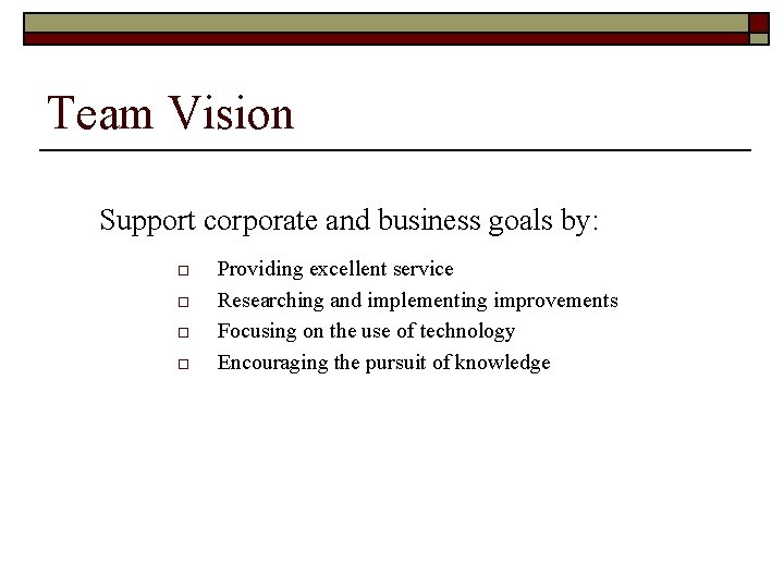 Team Vision Process Team Building Strategy Action Plan Prepared by Randy