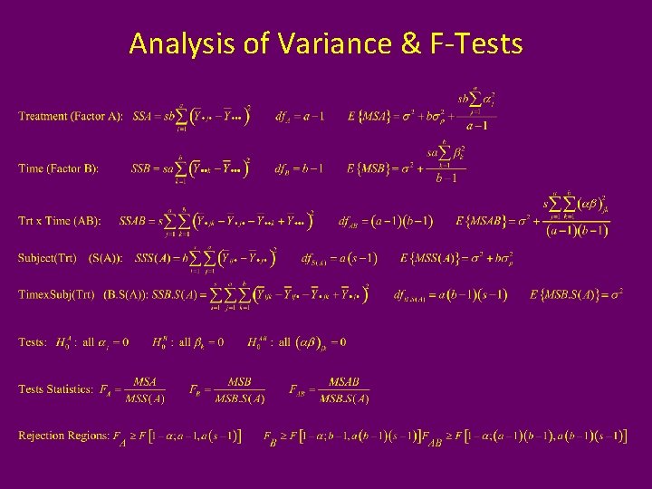 Analysis of Variance & F-Tests 