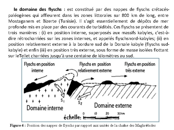 le domaine des flyschs : est constitué par des nappes de flyschs crétacés paléogènes