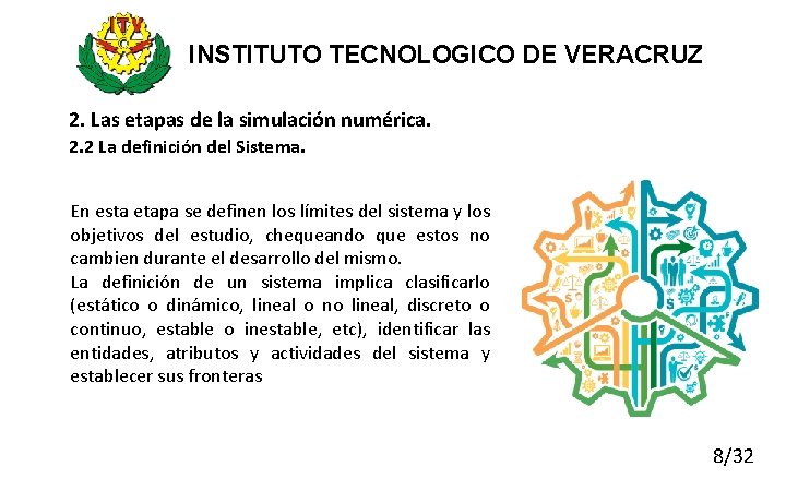 INSTITUTO TECNOLOGICO DE VERACRUZ 2. Las etapas de la simulación numérica. 2. 2 La