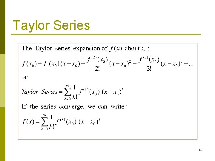 Taylor Series 41 