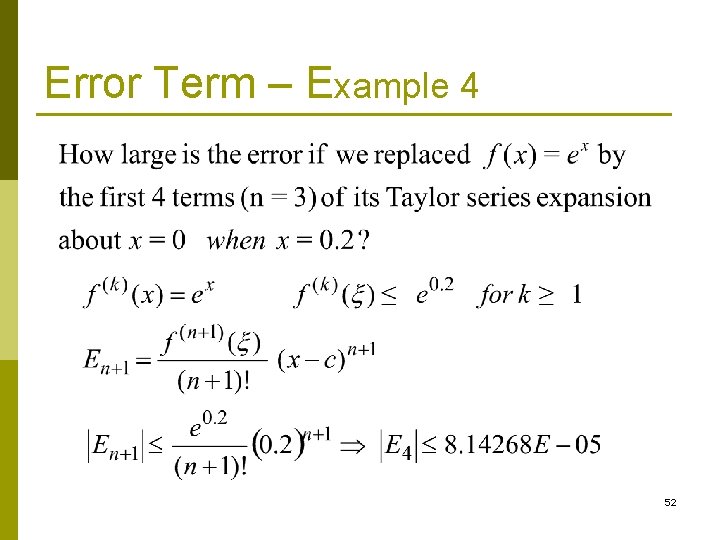 Error Term – Example 4 52 