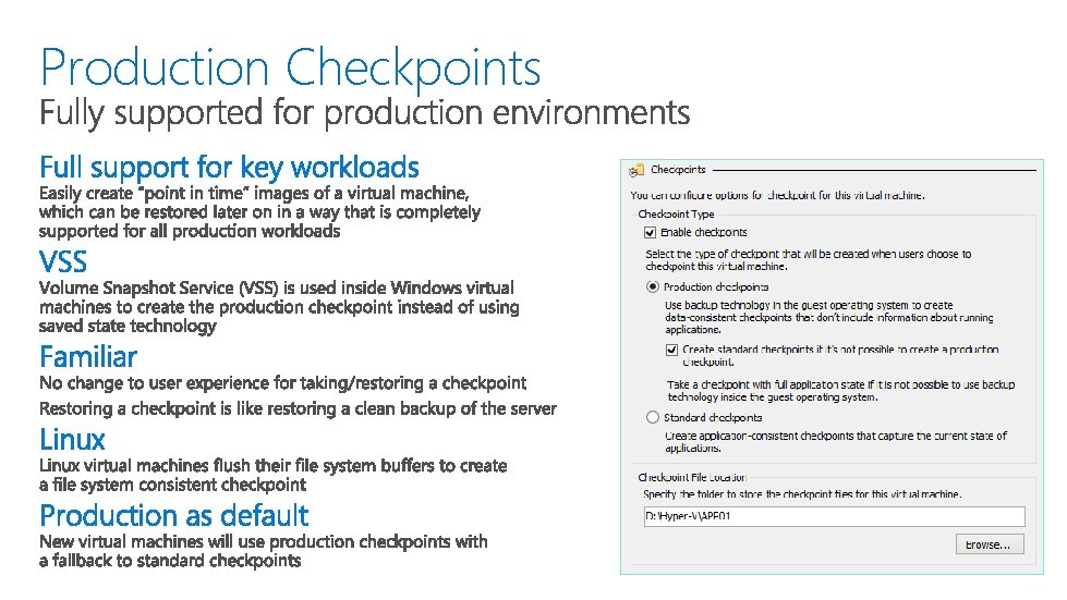 Production Checkpoints 