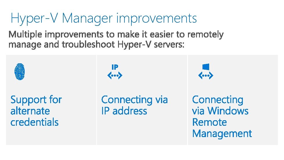 Hyper-V Manager improvements 