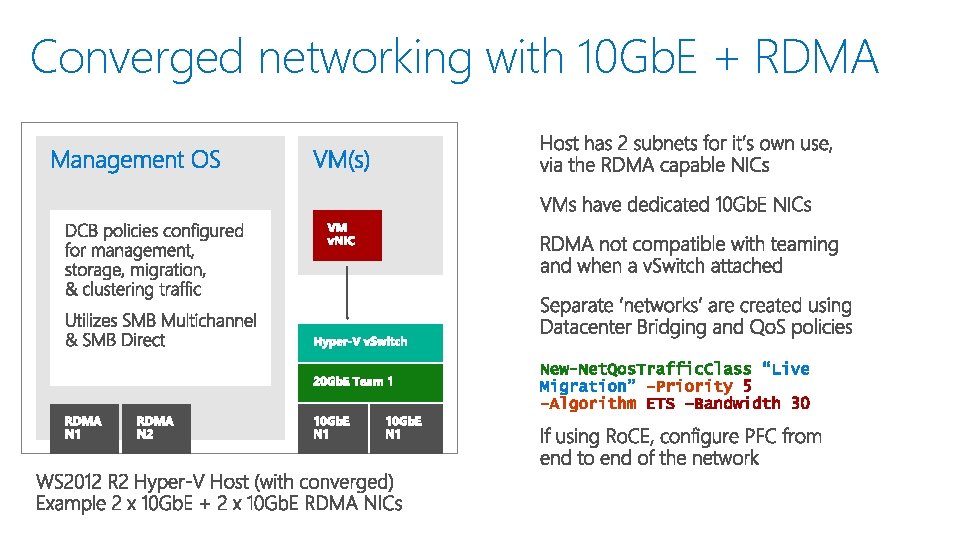 Converged networking with 10 Gb. E + RDMA 